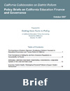 Policy Briefs on California Education Finance and Governance
