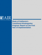 Study of California’s Transitional Kindergarten Program 